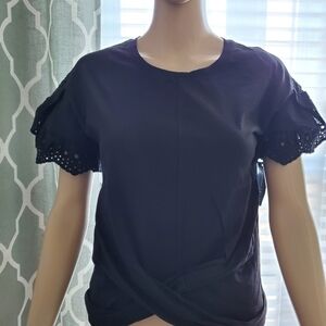 NWT INC top Blouse Black Size Xs